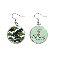 China Pine Tree Traditional Abstract Pattern Decoration Dangle Season Spring Earring Jewelry