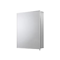 Croydex Langley Single Door, Recessed or Surface Mount Hang 'n' Lock Easy Installation Medicine Cabinet, 20''W x 26''H Aluminum