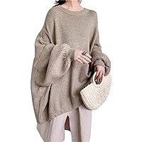 RanRui Oversized Pullover Sweater Women's turtule Neck Lazy Soft Sweater Tunic