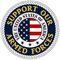Support Our Armed Forces Support The Troops U.S.A Vinyl Bumper Sticker Decal