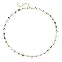 Gold Evil Eye Necklace for Women 18k Gold Plated Turquoise Cubic Zirconia Evil Eye Minimalist Simple Necklace Dainty Gold Choker Necklace Jewelry Gift for Women Girls