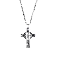 Men Jesus Prayer Hip Hop Retro Cross Pendant Necklace with Stainless Steel 22'' Chain PN2005