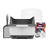 Cateco Odour Eliminating Litter Box - Complete Starter Kit (Includes 10 Dry Pads and 1 Noba Scoop) Gray