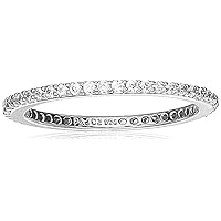 Amazon Collection Scallop-Edge Band Cubic Zirconia Demi Fine Stacking Ring in Sterling Silver