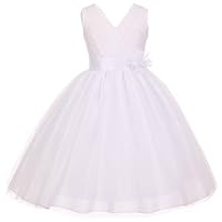 Flower Girl Dress Pearl Flower Floral Pattern Soft Tulle Special Occasion Dress