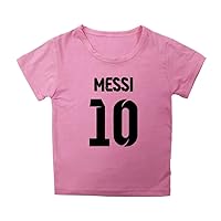 Kids Boys Lionel Messi Short Sleeve T Shirt-Messi Round Neck Summer T-Shirts for Child Girls(2T-14Y)