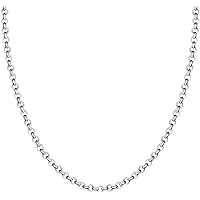 Savlano 925 Sterling Silver Solid Round Rolo Chain Necklace For Women & Girls 1.5mm, 2mm - Made in Italy Comes With a Gift Box