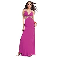Embellished Cutout V-Neck Prom Gown 1386