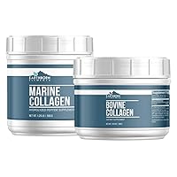 Bovine Collagen Peptides and Hydrolyzed Marine Collagen Peptides Bundle, Various Sizes, Pure & Undiluted, Dietary Supplement