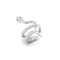 925 Sterling Silver Snake Ring for Women Vintage Wrap Rings with Natural Ethiopian Opal & White Topaz Engagement Ring Cobra Snake Rings