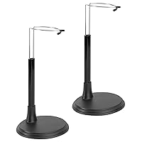 Doll Stand Transparent Doll Stand Doll Stand For 9.8inch Dolls 2pcs Adjustable Universal Doll Holder Stand Scratchproof Stable Action Figure Stands Doll Accessories, Black