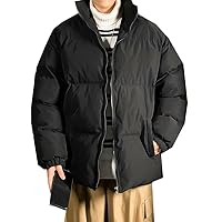 Streetwear Korean Men Winter Warm Jackets Parkas Solid Color Man Casual Outwear Coats Woman Parkas Clothing