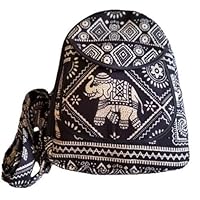 Cute Thai Elephant Crossbody Bag, Handmade in Thailand, Adjustable Shoulder Strap, 27x22x5cm