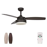 42 Inch Modern Style Indoor Ceiling Fan with Dimmable Light Kit and Remote Control, Reversible Blades, ETL for Living Room, Bedroom, Basement, Kitchen, Oil-Rubbed Bronze