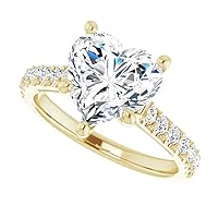 JEWELERYIUM 3 CT Heart Cut Colorless Moissanite Engagement Ring, Wedding/Bridal Ring Set, Halo Style, Solid Sterling Silver, Anniversary Bridal Jewelry, Precious Ring For Wife