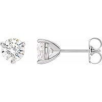 14ct White Gold 5.5mm Round Stuller Lab Created Moissanite Copyright Earrings Jewelry for Women