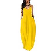 Women's Summer Maxi Dress Long Dress Casual Boho Sleeveless Strap Smocked Tiered Long Beach Sun Dresses