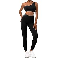 Sportneer Women's 2 Pieces Workout Sets - Yoga Outfits Sport Bra Tummy Control Legging Home Exercise Yoga Running Tracksuits