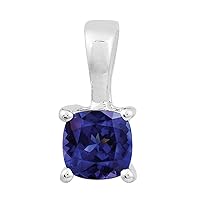 Multi Choice Cushion Shape Gemstone 925 Sterling Silver Solitaire Pendant Jewelry