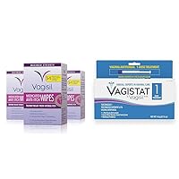 Vagisil Anti-Itch Wipes for Women Pack of 3, Vagistat 1 Day Yeast Infection Treatment with Applicator, Pack of 1