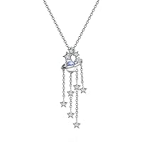S925 Silver Necklace Female Moonstone Pendant