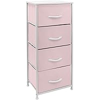 Sorbus Dresser Storage Tower, Organizer Drawers for Closet Boys & Girls Bedroom, Bedside Furniture, Chest for Home, College Dorm, Steel Frame, Wood Top, Fabric Bins(Pink)