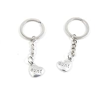 10 Pieces Keyring Keychain Keytag Key Ring Chain Tag Door Car Wholesale Jewelry Making Charms M3HW1 Aunt Love Heart