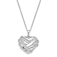 Necklace Chain White Sterling Silver Cable With Pendant Themed Closed Back Cubic Zirconia Cz 18 In 1.8 Mm