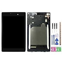 LCD Display + Outer Glass Touch Screen Digitizer Full Assembly Replacement for Lenovo A7-10 A7-10F A7-20 A7-20F Black with Frame