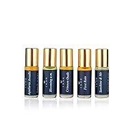 NIMAL Fragrances Discovery Perfume Pack of 5, Assorted Long Lasting Luxury Roll-On Perfume, Travel Friendly, Pocket Perfume, Gift Set for Men & Women, 3ml Each