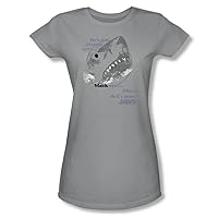 JAWS Womens Like Doll's Eyes T-Shirt in Silver