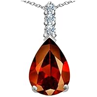 Sterling Silver Large 14x10mm Pear Shape Pendant Necklace