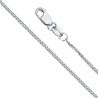 The World Jewelry Center 14k REAL Yellow or White Gold 1mm Diamond Cut Round Wheat Chain Necklace with Lobster Claw Clasp