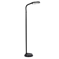Lavish Home 72-0890 Full Spectrum Natural Sunlight Floor Lamp with Bendable Neck for Reading, Craft, Studying, and Esthetician Light, 62.5-Inch Tall, Black