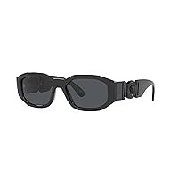 Versace Man Sunglasses Black Frame, Dark Grey Lenses, 53MM