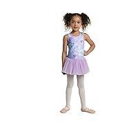 DANZNMOTION Girls Watercolor Floral Print Tank Sleeve Dress 23210C Ainsley