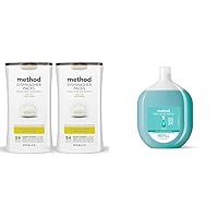 Method Dishwasher Detergent Packs, Lemon Mint, Dishwashing Rinse Aid to Lift Tough Grease and Stains & Gel Hand Soap Refill, Waterfall, Recyclable Bottle, Biodegradable 34 oz