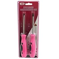 2 PC Ladies Pink Screwdriver Set Phillips Slotted Flat Head Womens Home Tools Ladies Pink Screwdriver Set 4