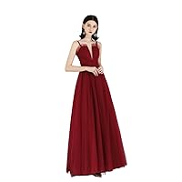 SZ102 New Pleated mesh Beaded Spaghetti Strap Dress for Special Occasions Prom Bridesmaid Dress for Women's Dress Party