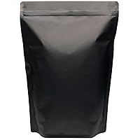 50 Pack 1 Gallon Matte Black Stand Up Food Storage Bags – 5 Mil 10x14 Inches Resealable Food Storage Zipper Pouch Bag, Large Heat Sealable Plastic Foil Packaging Pouches