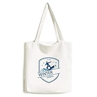 Winter Sport Snow Mountain Illustration Tote Canvas Bag Shopping Satchel Casual Handbag