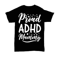 Proud ADHD Mummy Navy Unisex T-Shirt Tee Top for Women Men Mothers