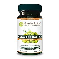 Pure Nutrition Amla Extract 1000mg per Serving. (Equivalent to 8000mg Amla Fruit Powder) Non GMO | 60 Veg Capsules