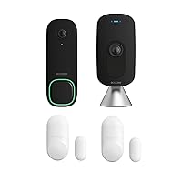 ecobee Home Security Bundle with Smart Doorbell Camera (Wired), SmartSensor for Doors and Windows, and SmartCamera with Voice Control.