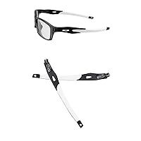 GOHIN Replacement Temples Arms Legs With White Icon Ring For Oakley Crosslink Sweep PRO Switch Pitch Glasses White White With White Icon Ring For Crosslink Sweep PRO Switch Pitch CKATSBWHITE WHITE