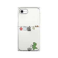 AKAN AK18874i9 iPhone SE (3rd Generation/2022) Case, Soft, Square Case, Baby Dinosaur, Washable, Green