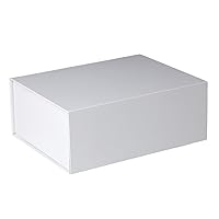 Jillson Roberts 24-Count Large Magnetic Closure Gift Boxes Available in 5 Colors, White Gloss