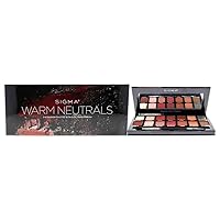 Sigma Beauty Warm Neutrals Eyeshadow Palette - 14 Warm Eyeshadow Shades in Matte, Shimmer and Metalic Finishes - Highly Pigmented Vegan Eye Makeup Palette - Clean Beauty Products