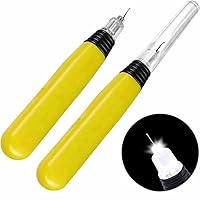 Threaders for Sewing, 2 Pieces Illuminated Lighted up Plastic Upgrade Needle Threader Tools for Hand Sewing Machine Embroidery Accessories (Batteries Included)