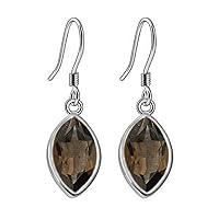 Natural Marquise Gemstone 925 Sterling Silver 18k Gold Plated Earring, Rose Gold For Women Girl
